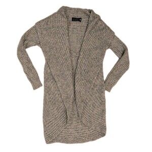 Alpaca Connection Open Front Shawl Cardigan Sz M Preppy Lounge Balletcore Cabin